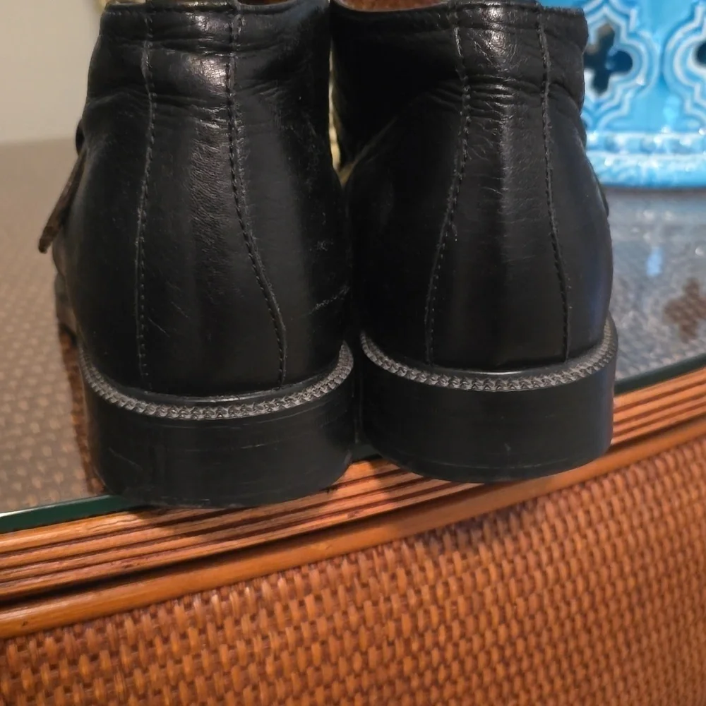Carlo Morandi Vintage Men's Black Leather Buckle Shoes Size 9.5